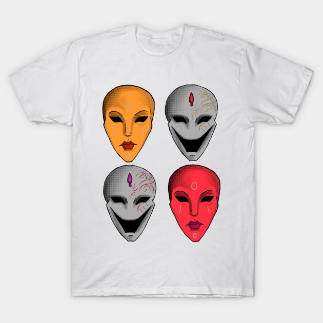 Many Masks T-Shirt by TaliDe